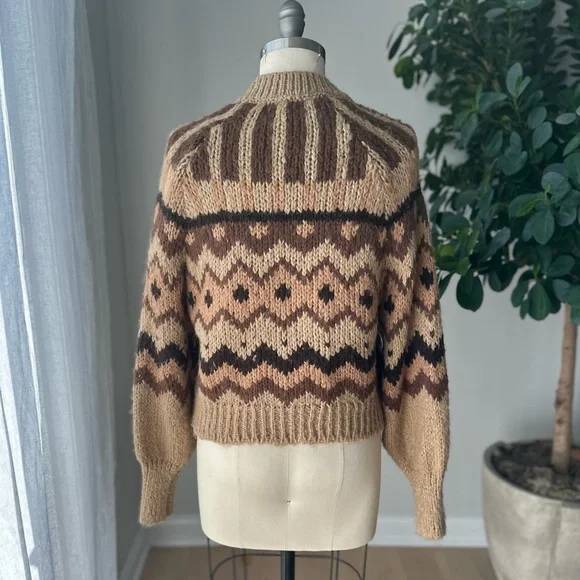 Anthropologie Brown and Tan Patterned Sweater - Picture 3 of 7